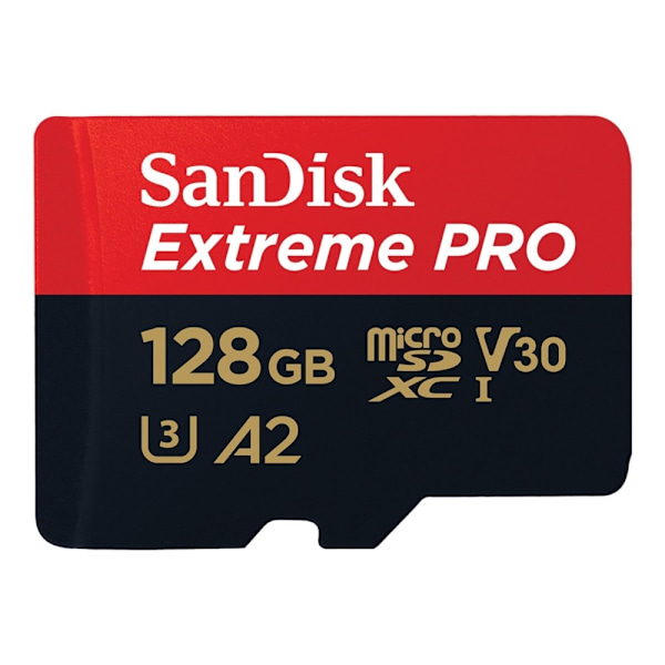 SanDisk Extreme Pro - Flash-muistikortti (mukana microSDXC-SD-sovitin) - 128 Gt