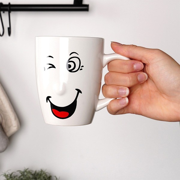 Keramikkrus smiley 350 ml 6 stk.