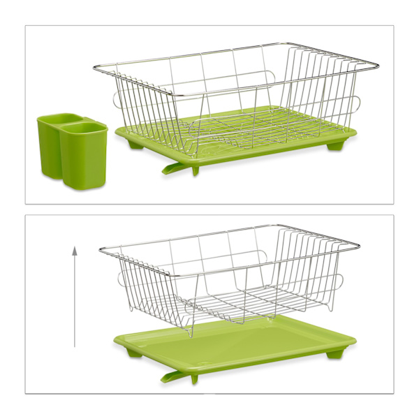 Avloppskorg grön med plastskål