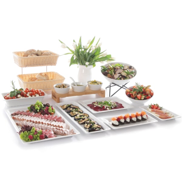 Buffet-tarjotin ruoalle melamiinista GN2/3, korkeus 20 mm, valkoinen - Hendi 566930