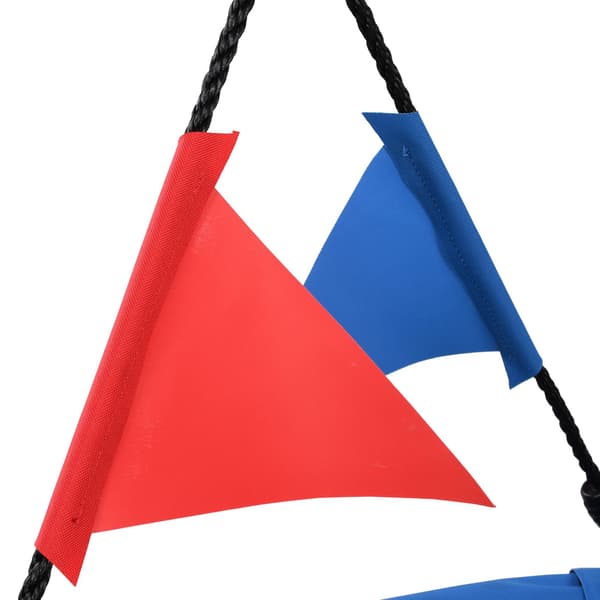 Børns runde redegynge med farverige vimpler