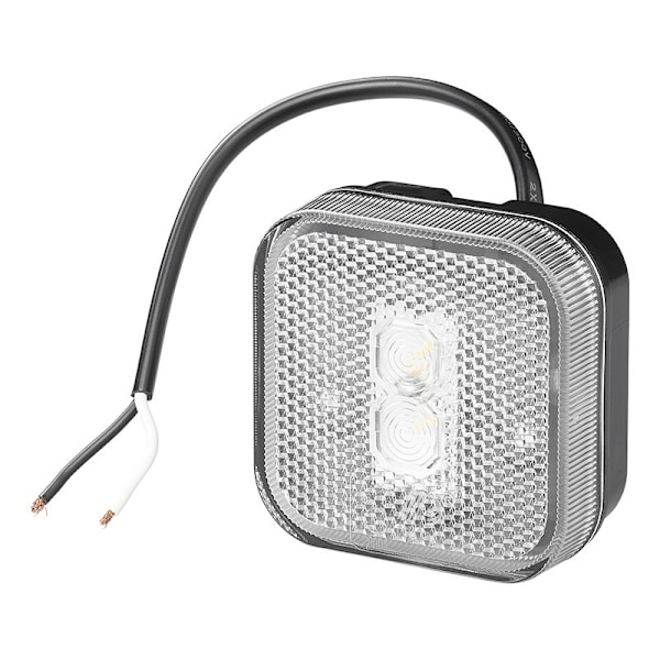 Positionslygte foran 12/24V hvid 65 x 65 mm LED
