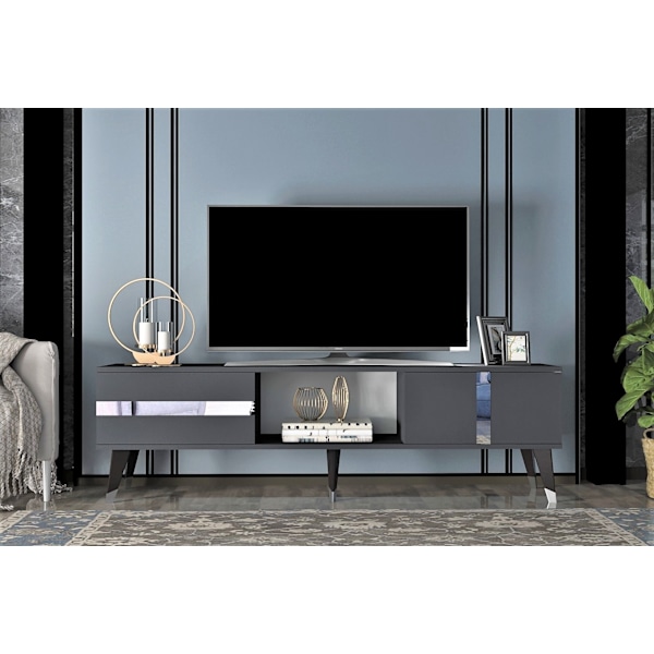 TV-bänk Vania - Antracit, Silver