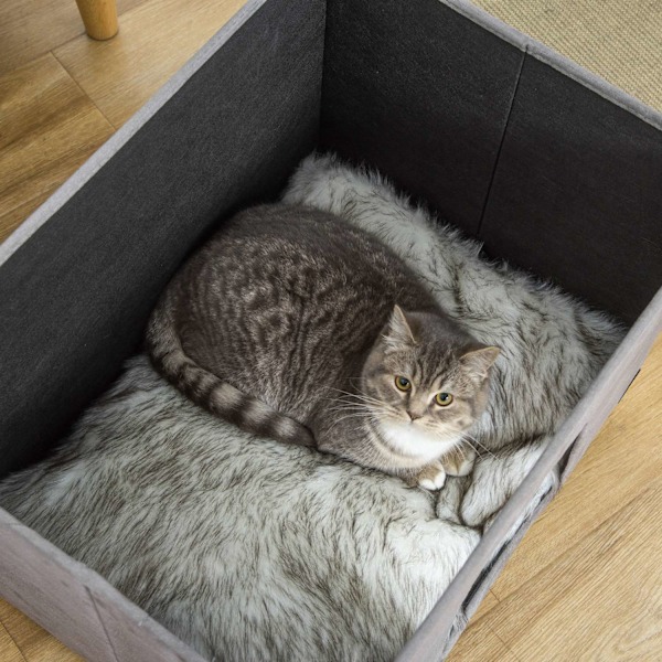 2-In-1 Cat Cave -Jalkaistuin Pehmusteella Puiset Jalat Cat House