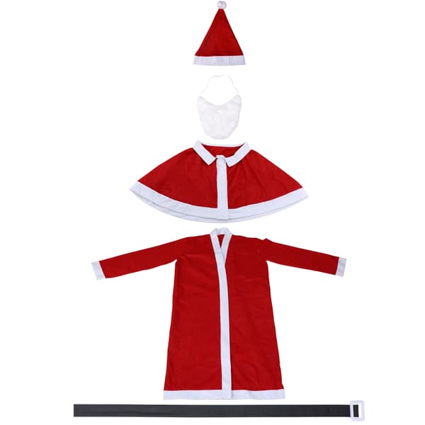 Jultomtekostymset – 5 delar, en storlek, polyester