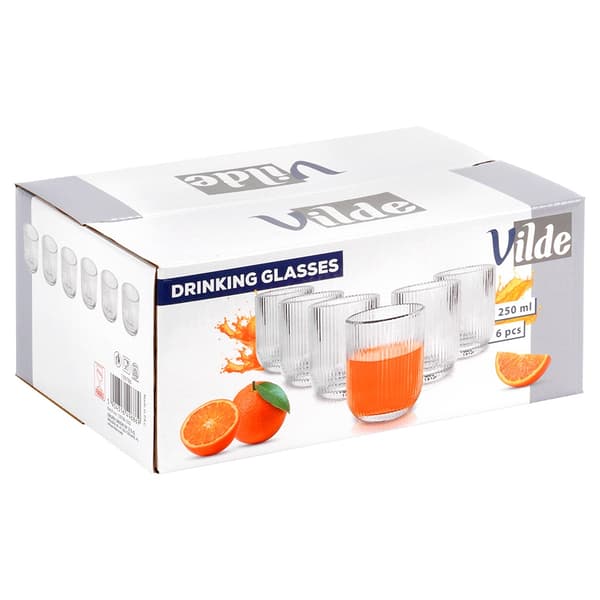 250 ml glas, sæt med 6 stk