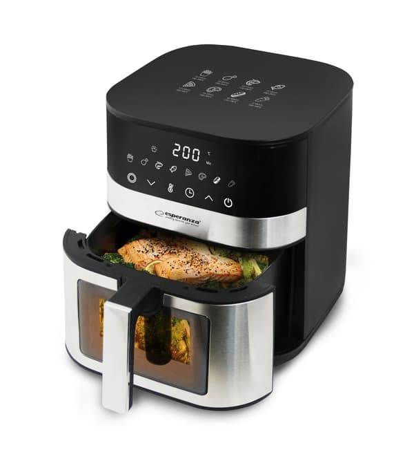 Airfryer 5L med fönster, 8 program, oljefri matlagning