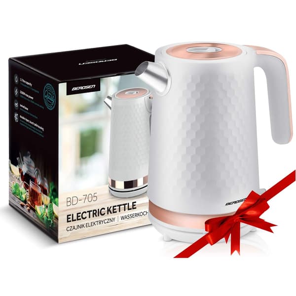 Elektrisk Vattenkokare 1,7L BD-705 Vit/Koppar