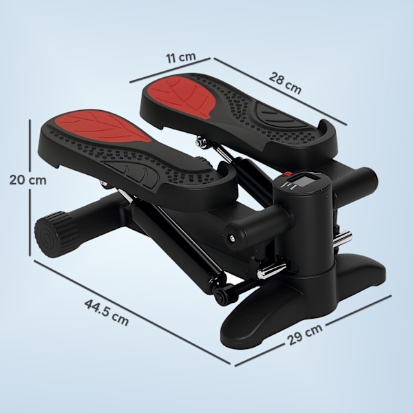 Mini-stepper för hemmatränare med LCD-skärm, fitness-stepper upp till 100 kg för benträning, träning för hemmakontor, svart