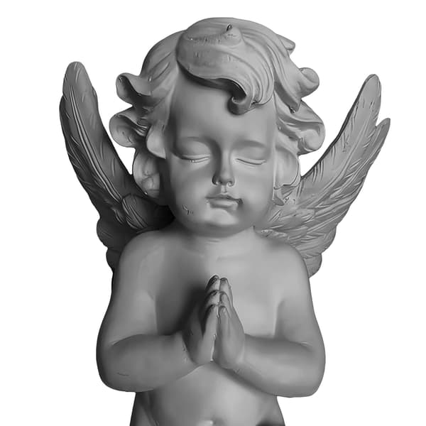 Bedende engelstatue til kirkegård eller have