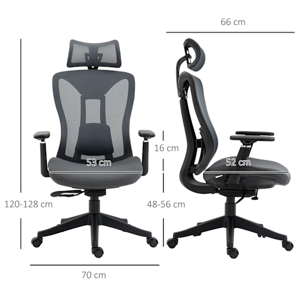 Toimistotuoli Ergonominen pöytätuoli, jossa on kallistustoiminto verkkoharmaa mukavaan työskentelyyn ja rentoutumiseen