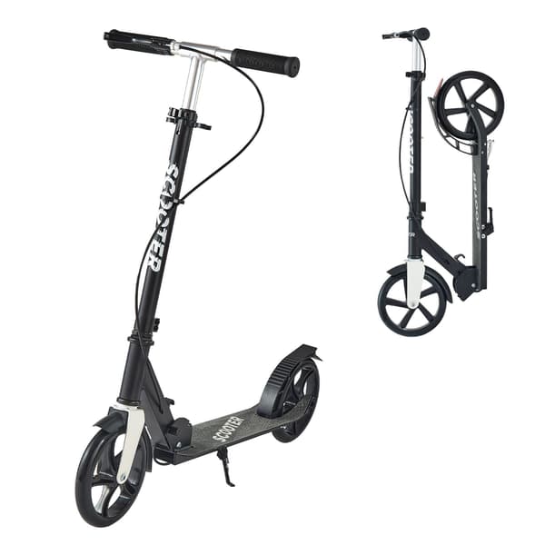Løbehjul, justerbart styr, foldbar, 8-tommer PU-hjul