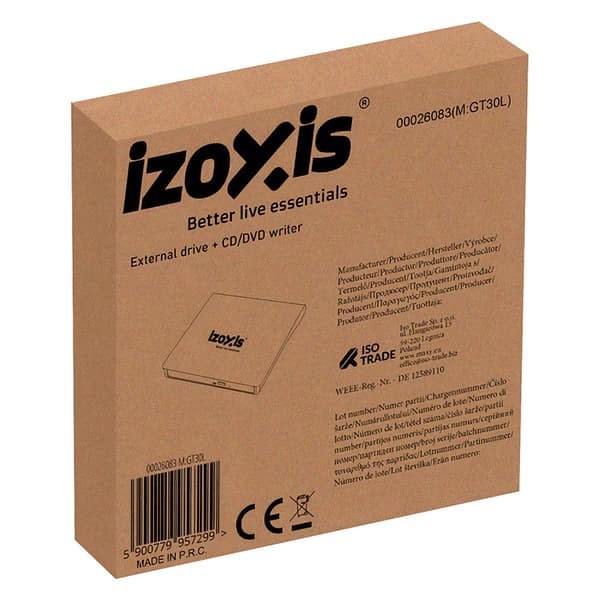 Extern enhet med CD/DVD-brännare, 1TB kapacitet