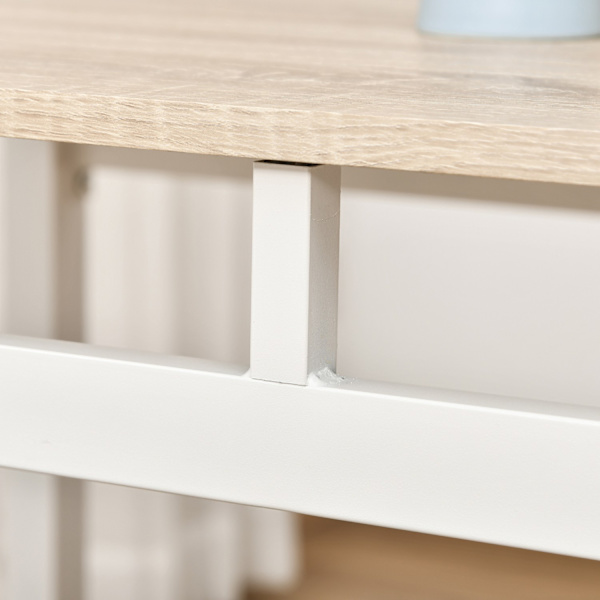 Spisegruppe 5-Delt Spisebordssæt Med Træfibre Mdf + Metal, Grå + Hvid, 1 Bord + 4 Stole