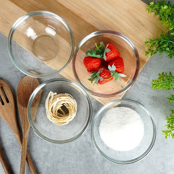 Sæt med 4 glas piskeris til salat, snacks, dessert