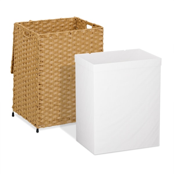 Vasketøjskurv i rattan look 90 l