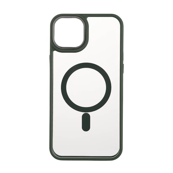 ONSALA Back Bumper Clear Case MagSerie iPhone 15 Plus Clear Case Green Bumper