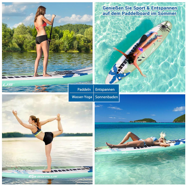 Stand Up Surfboard Uppblåsbar Surfboard Paddle Board 320 x 76 x 15 cm Grön