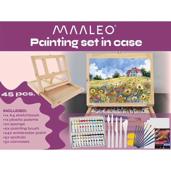 Maalaussetti kotelossa 45 kpl Maaleo 23863