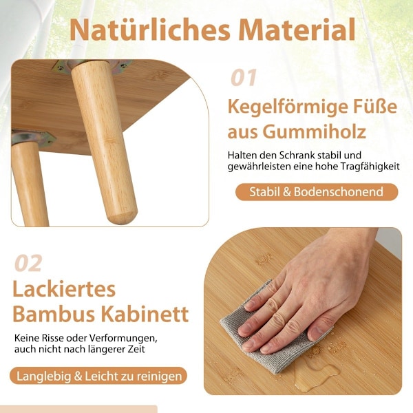 TV-kaappi Moderni TV-teline jopa 55 tuuman televisioille 120,5 x 31 x 45,5 cm luonnollinen