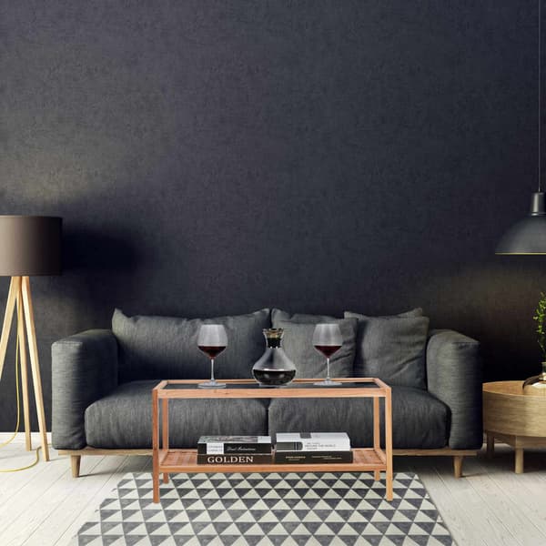 Sidebord i valnød med glashylde