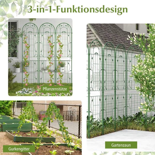 Metal Garden Trellis Sæt – 220 cm, Rust-resistent, 2-Pack