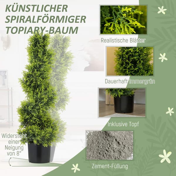 Kunstigt spiral topiary træ, 90 cm, UV-resistent