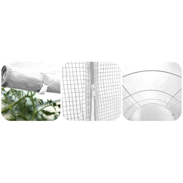 Havetunnel 2 x 3 m (6 m2) hvid Plonos