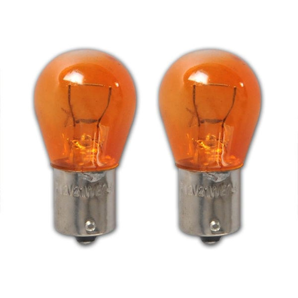 Auton polttimo 12V 21W BA15s oranssi 2 kpl läpipainopakkauksessa
