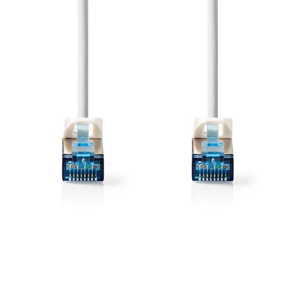 CAT6a nätverkskabel | S/FTP | RJ45 hane | RJ45 hane | 1.00 m | Snagless | Rund | LSZH | Vit | Label