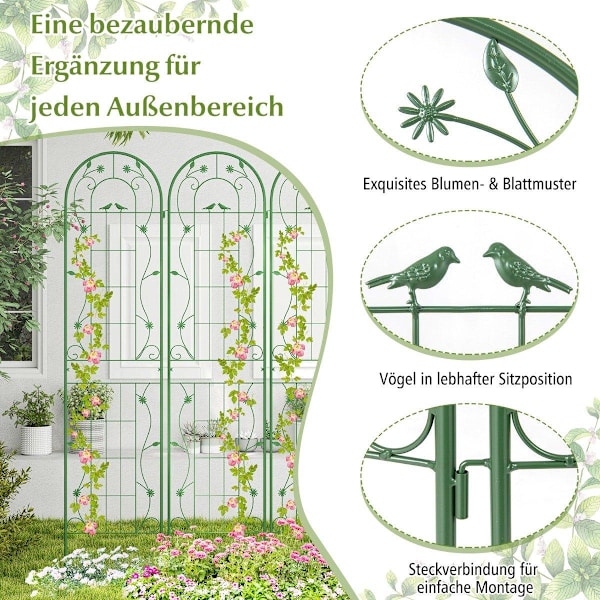 Metal Garden Trellis Sæt – 220 cm, Rust-resistent, 2-Pack