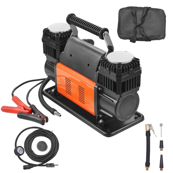 12V dobbeltcylindret dækpumpe, 10,6 CFM, 150 PSI