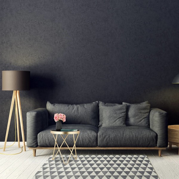 Rundt sidebord sort-guld