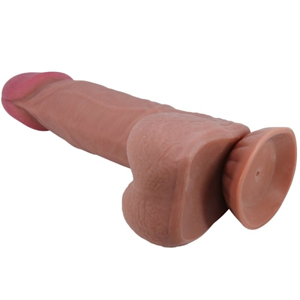 Pretty Love - Sliding Skin Series Realistisk dildo med glidande brun hudsugkopp 21,8 Cm