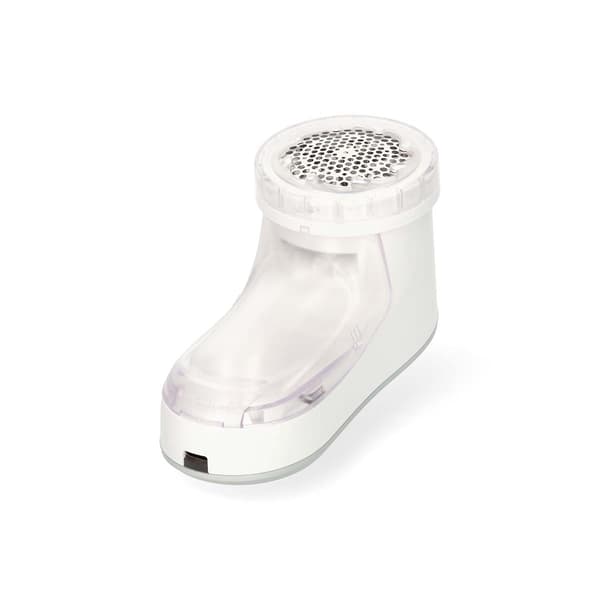 Fnugfjerner med indbygget lithium-ion-batteri, hvid