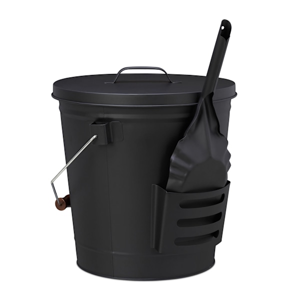 Askfat med lock och spade