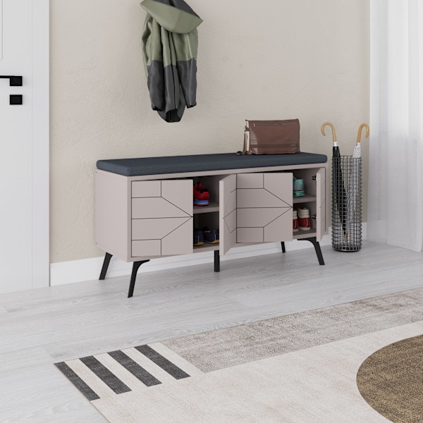 Skoskåp Dune Bench - Lätt Mocka