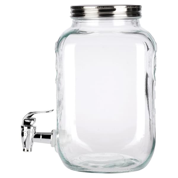 Glas drikkevaredispenser med hane, 4 liters kapacitet