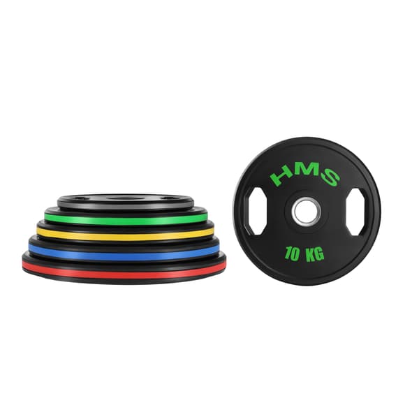 10 kg gummerade olympiska tallrikar, set om 2