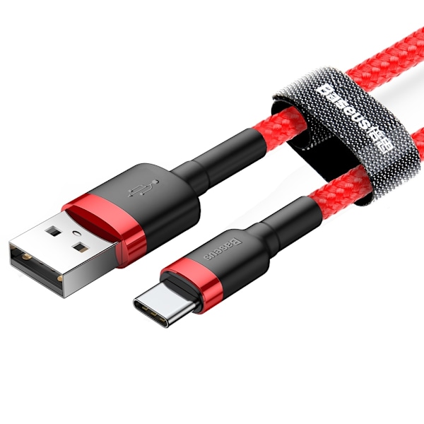 Kestävä joustava kaapeli USB-C QC3.0 3A 1M punainen