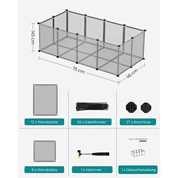 Modulaarinen lemmikkieläinten leikkikehä: Helppo koota, tilava, turvallinen