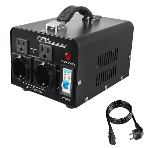 1000VA step up/down spændingskonverter, 110V-220V, US EU