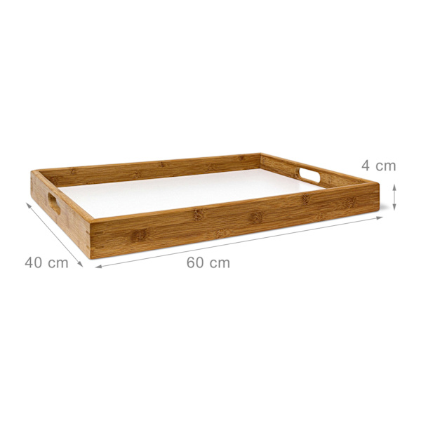 Bakkebord træ og bambus 72 cm