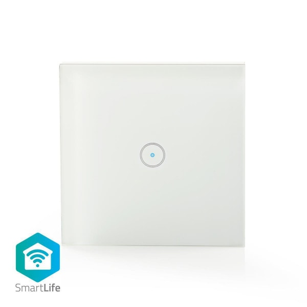 SmartLife Strömbrytare | Wi-Fi | Enda | Väggfäste | 1000 W | Android™ / IOS | Glas | Vit