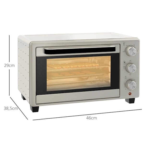 Miniuuni 21L pizzauuni miniuuni leivinpelti grilli ritilä murupelti 1400W pöytäuuni 1h ajastin 100-230°C metallikerma