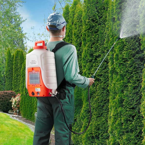 Batteridriven ryggspruta, 15 l, 0–90 psi; justerbart tryck