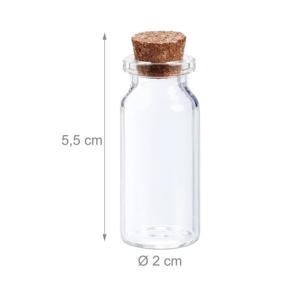 Minilasipullot korkilla Setissä 72 kpl