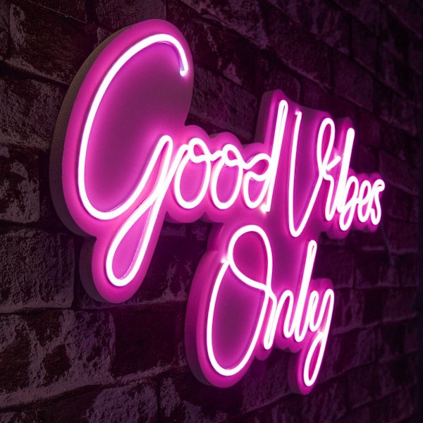 Dekorativ plast LED-belysning Good Vibes Only 2 - Rosa