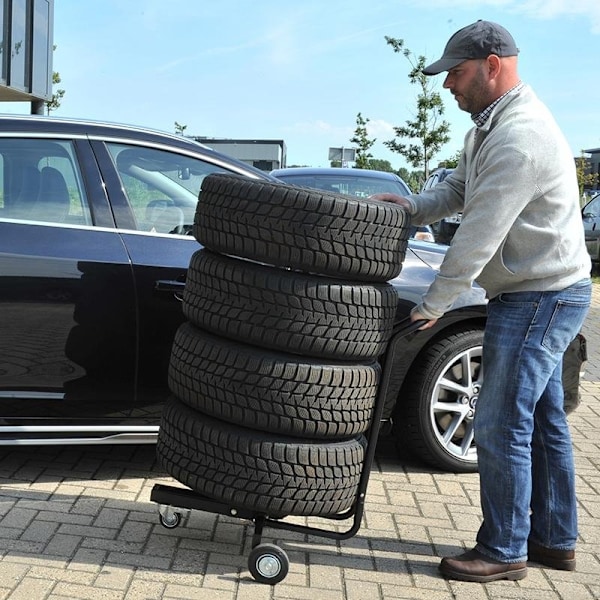 Dækstativ bevægeligt med styr til 4 dæk