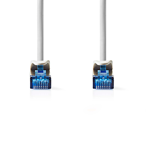 CAT6a verkkokaapeli | S/FTP | RJ45 uros | RJ45 uros | 0.50 m | Snagless | Pyöreä | LSZH | Harmaa | Label